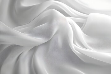 Obraz premium Flowing white fabric, soft folds, textured surface