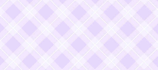 Fototapeta premium Purple vector seamless pattern with white stripes diagonal plaid background