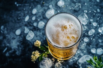 a background image of very cold beer for international beer day greetings