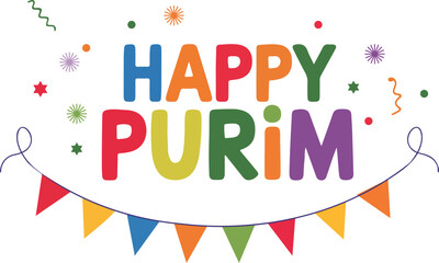 happy purim vector illustration