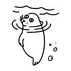 cute seals character vector illustration