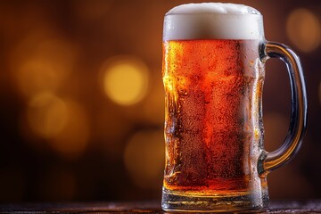 a background image of very cold beer for international beer day greetings