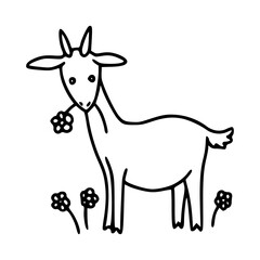 cute goat character vector illustration