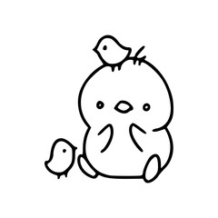 cute chick character vector illustration