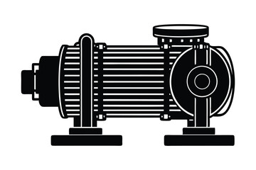 Silhouette of a large industrial water pump vector art illustration1.eps