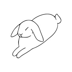 simple outline drawing of a rabbit