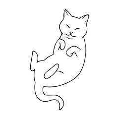 outline drawing of a cat