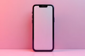 Modern Smartphone Mockup on Pink Background