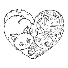 kitten love vector design