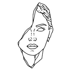 fragmented face vector illustration