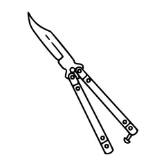 folding knife outline drawing