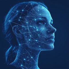 Obraz premium Digital Woman's Neural Network