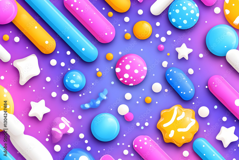 Poster colorful geometric shapes pattern on a gradient background
