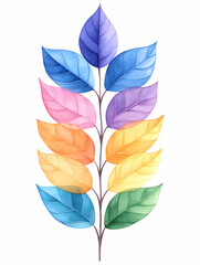 Obraz premium Colorful leaves branch graphic design