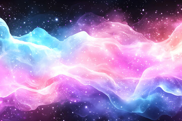 Obraz premium Cosmic Nebulae Flowing in Space