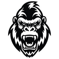 Bold and Muscular Gorilla Clipart.