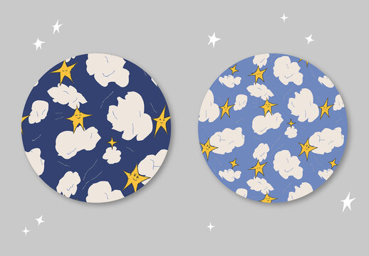 Seamless Patterns With Stars Layout