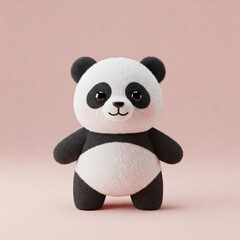 Cute 3d panda with pastel color © natasha