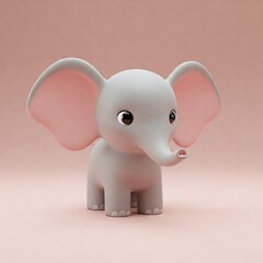 3d Elephant pastel color 