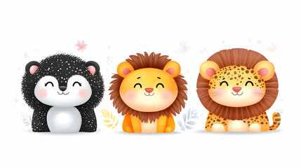 Cute Animal Illustration Trio