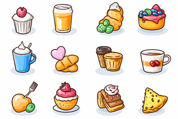 Cute Cartoon Breakfast Foods