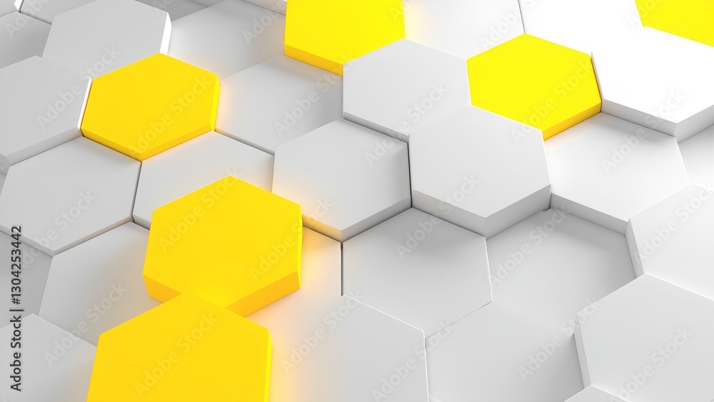 Poster dynamic hexagonal patterns in modern design abstract graphics contemporary art minimalist style aest