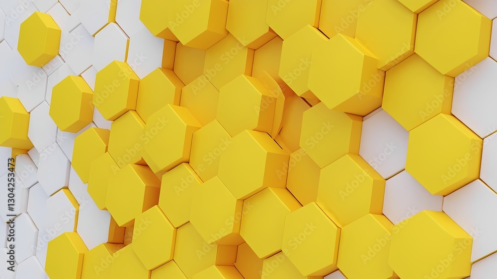 Aufkleber creative hexagonal patterns modern art installation urban space visual design abstract concept yello