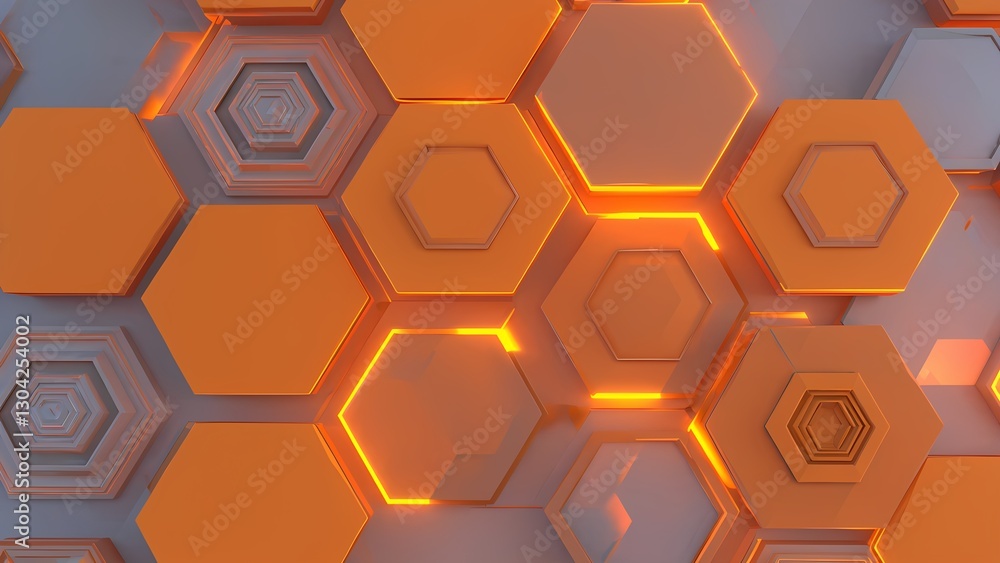 Poster dynamic hexagonal patterns digital art graphic design abstract close-up modern aesthetics for visual