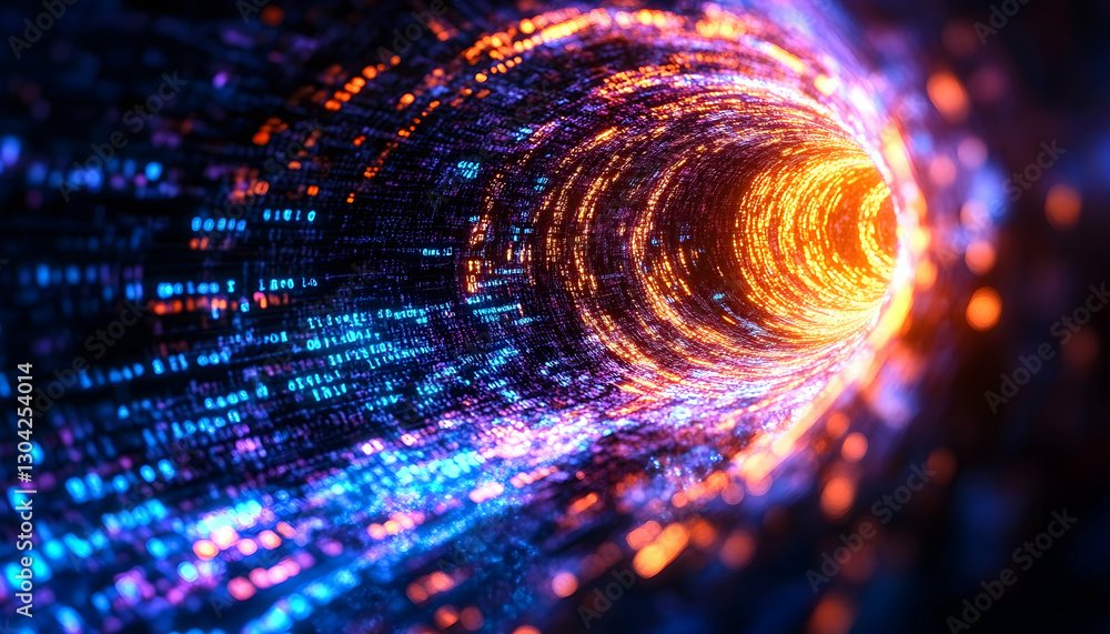Poster digital tunnel of data flow