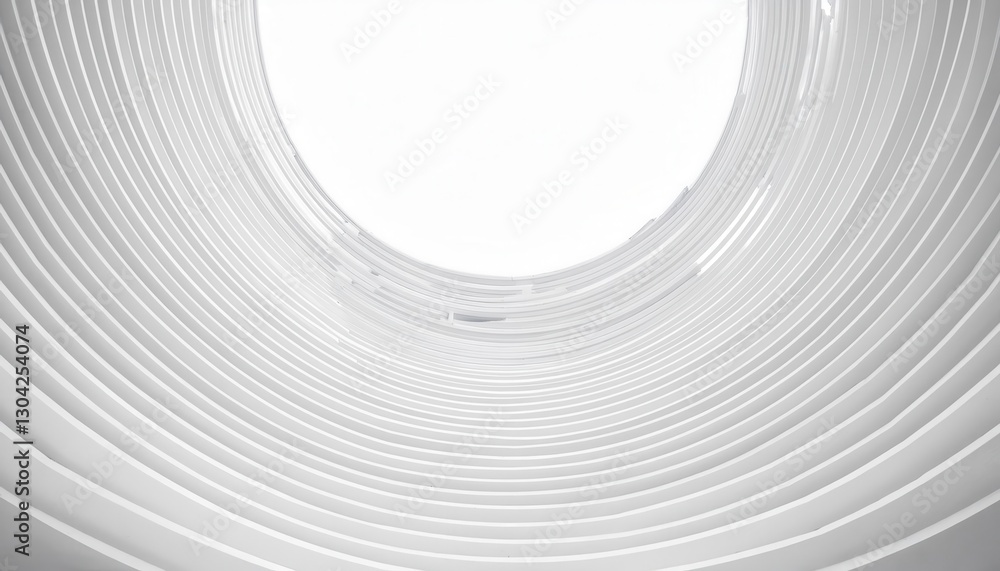 Aufkleber abstract white architectural vortex with curved layered lines, modern minimal design, futuristic symmetry, dynamic perspective

