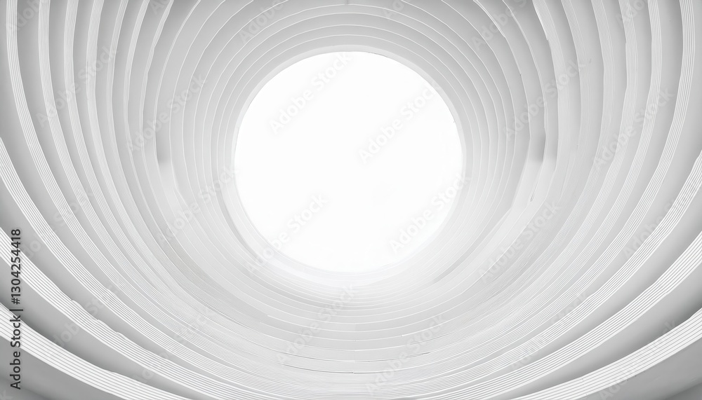 Aufkleber abstract white architectural vortex with curved layered lines, modern minimal design, futuristic symmetry, dynamic perspective

