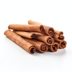 Clean, professional photo of cinnamon sticks centered on a white background. Perfect for e-commerce, food blogs, and spice-related marketing