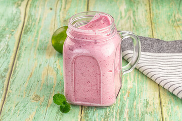Cold fresh sweet Strawberry smoothie