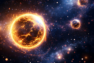 Fiery planets collide in cosmic nebula