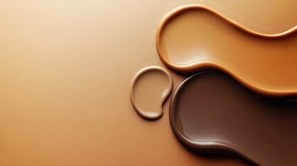 A modern minimalist-style beauty advertisement featuring liquid foundation