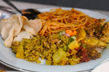 Traditional Indonesian dish, captured on March 12, 2025. A flavorful combination of rich spices and fresh ingredients, showcasing Indonesia’s authentic culinary heritage