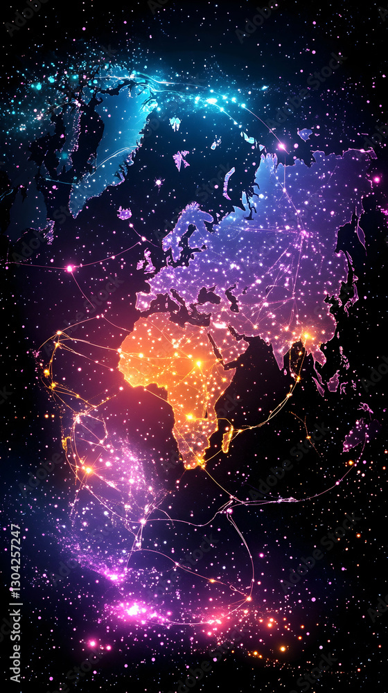 Poster global network map in space
