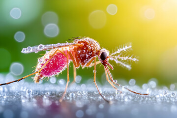 Naklejka premium Macro Insect Dew Drops