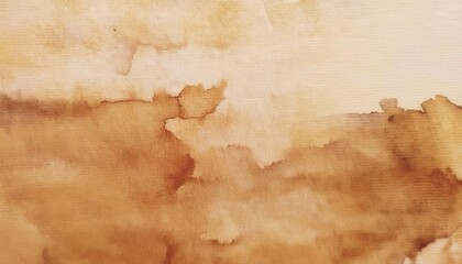 vintage brown watercolor stain on textured paper, abstract coffee spill effect, aged parchment background for design

