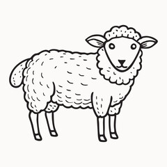 Cute sheep cartoon character. Sleeping sheep icon Cartoon of sleeping sheep vector icon for web design isolated on white background