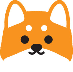 シンプルな柴犬の顔のイラスト