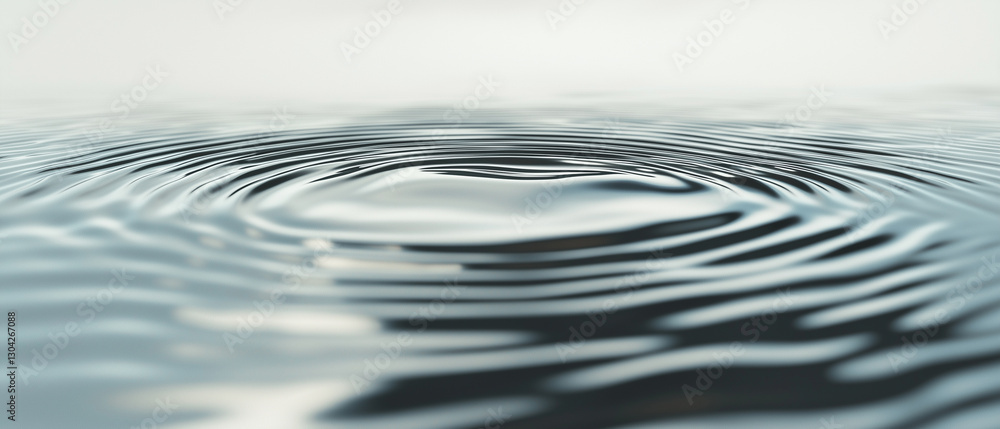 Poster Rippling water surface with gentle waves creating soothing pattern