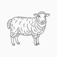 Cheap animal side view motion parts. Sheep Standing Silhouette or vector file vector cartoon illustration isolated on white background
