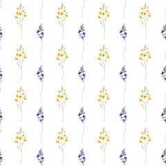 Seamless background, floral pattern with watercolor flowers. Repeat fabric wallpaper print texture. Perfectly for wrapped paper, backdrop.