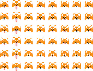 かわいい柴犬の表情イラストセット