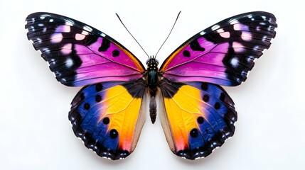 Obraz premium Vibrant Butterfly on White Background