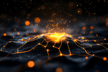 Volcanic Eruption, Abstract Landscape