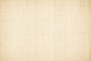 Brown sackcloth woven texture background in natural pattern. Jute hessian burlap, linen background in light beige cream color blank. Weaving canvas fiber line cotton cloth textured as organic.