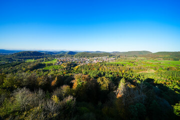 Fototapeta premium View of the landscape near Busenberg. Nature in the Palatinate. 