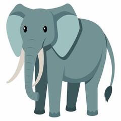 elephant cartoon Ilustration on white background.
